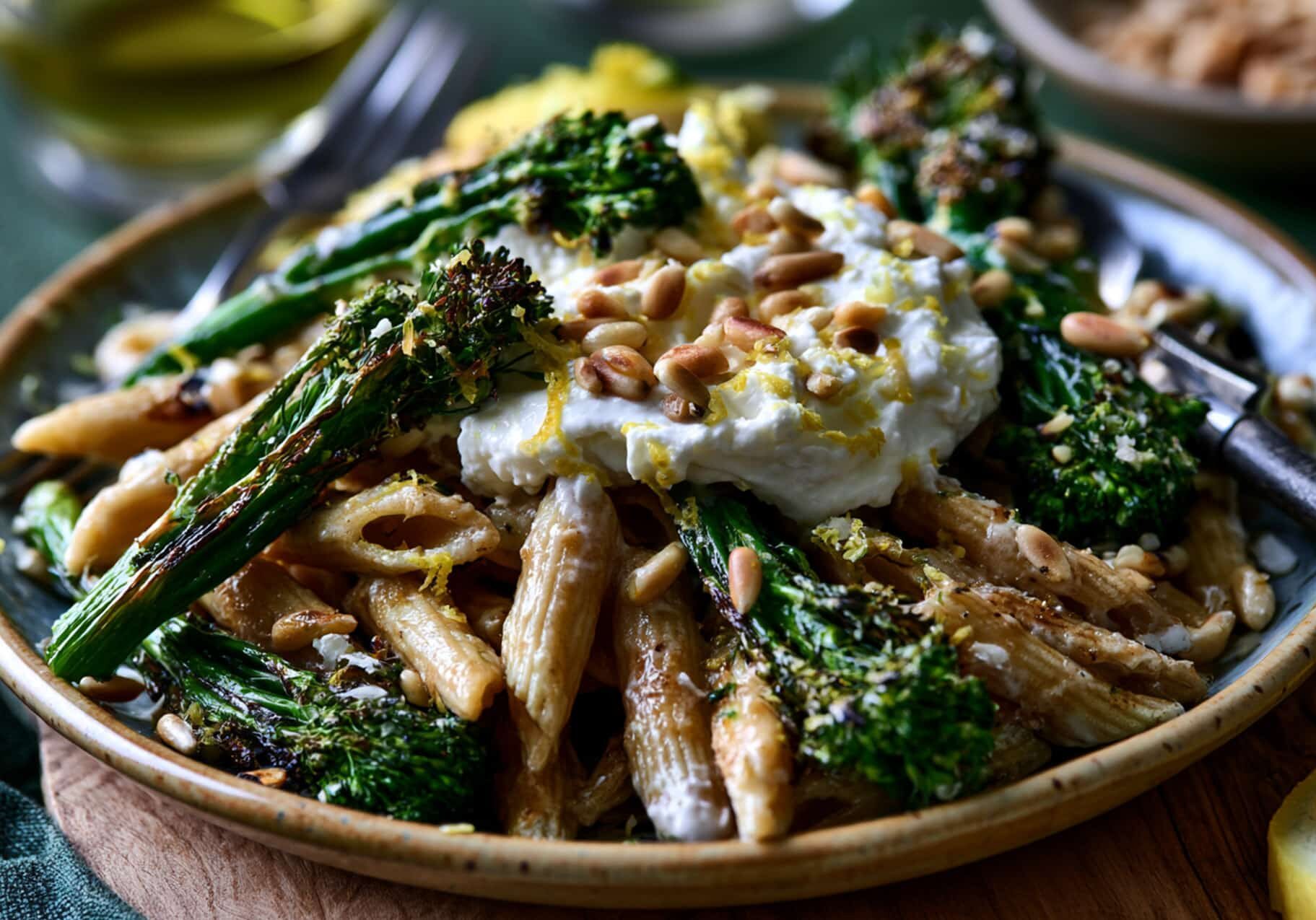 Charred Broccolini and Whipped Ricotta Penne