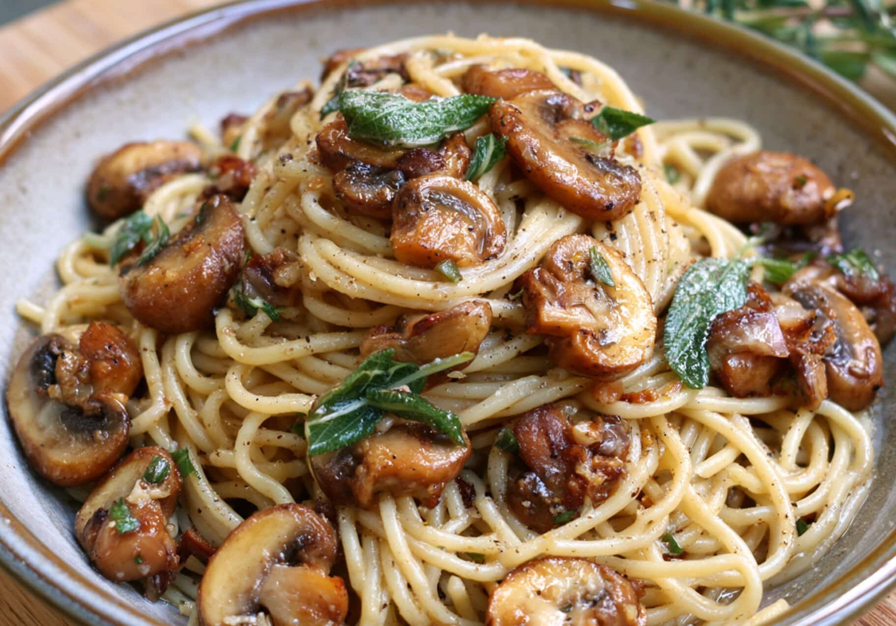 Mushroom & Sage Butter Spaghetti
